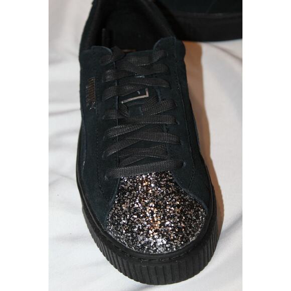NIB PUMA Women's Suede Crushed Gem Platform‎ Sneakers, Black Silver SZ 6.5 - Picture 7 of 7